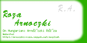 roza arnoczki business card